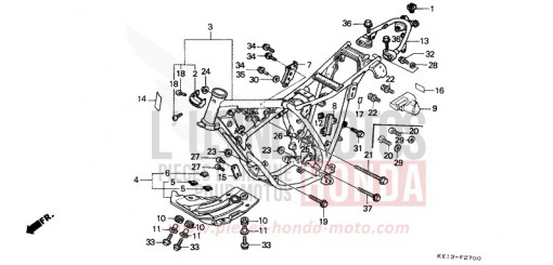 CARROSSERIE DE CHASSIS MTX125RWD de 1983